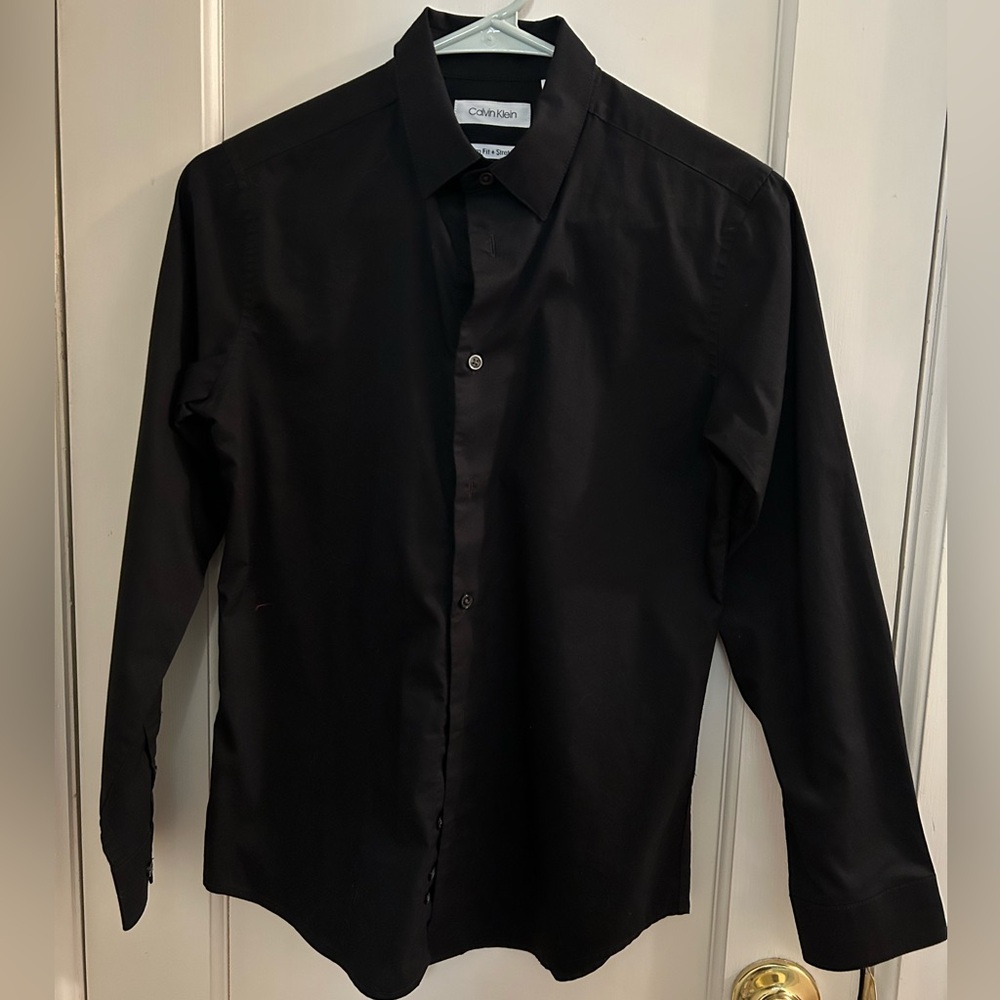 Calvin Klein Black Button-Up Shirt 
Sz 14